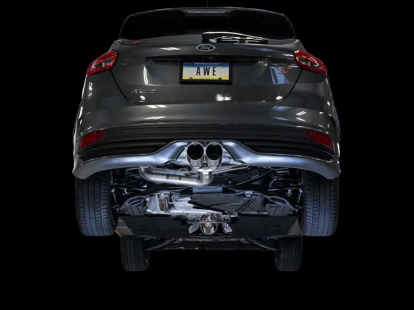 AWE Track Edition Cat-back Exhaust for Ford Focus ST - Diamond BlackTips