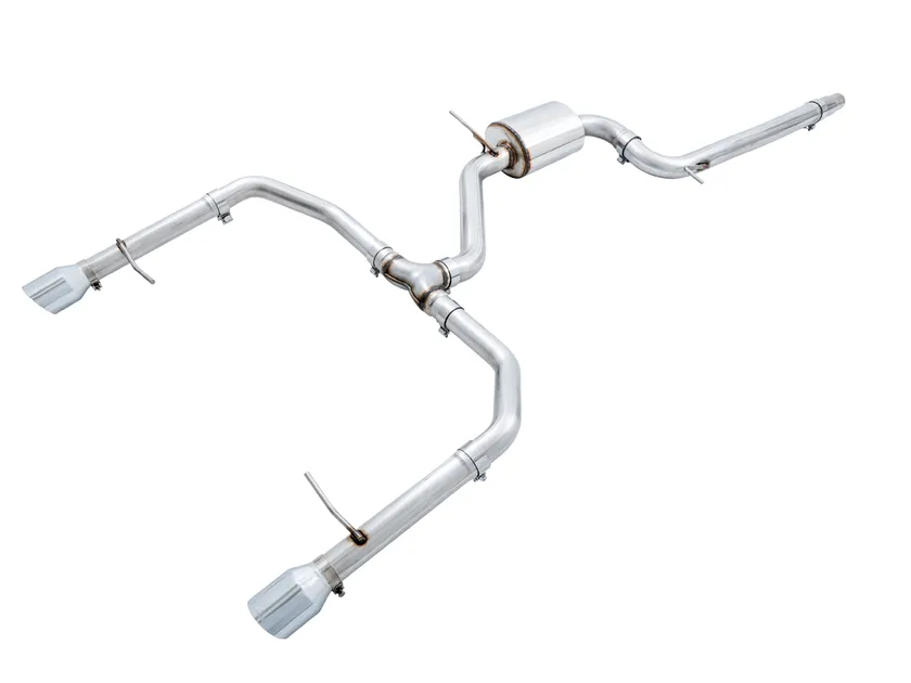 AWE Track Edition Resonated Exhaust For VW MK7 Jetta GLI - Black Tips