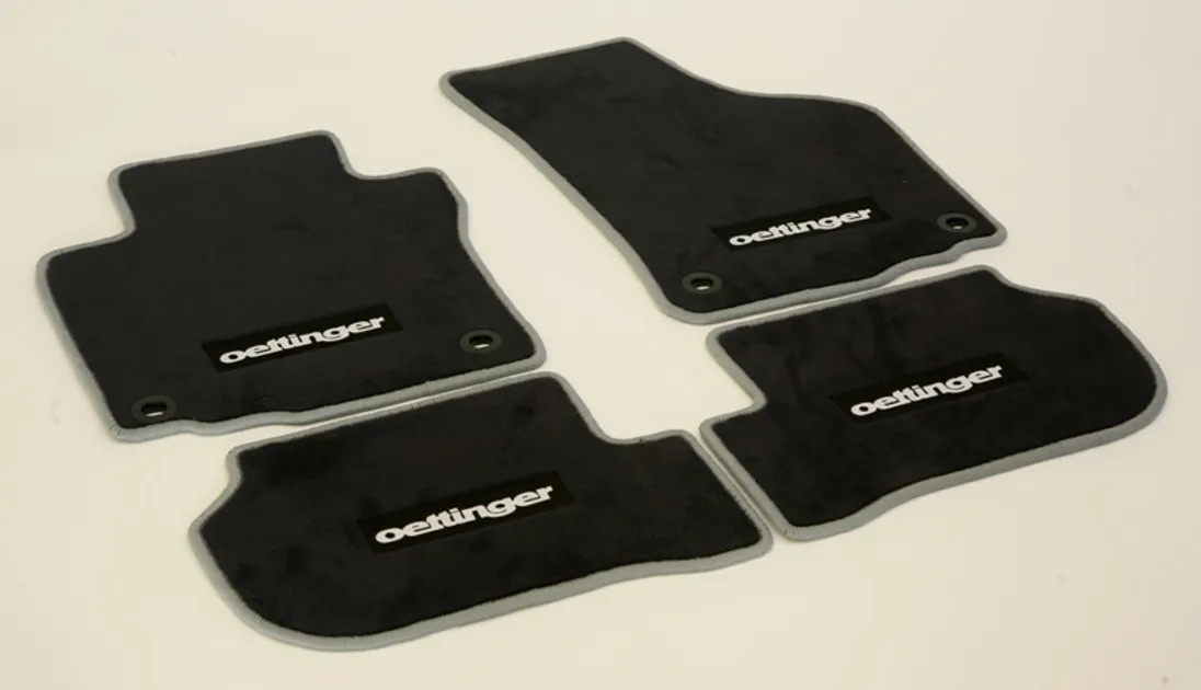 Oettinger Floor Mats For VW MK7/MK8 - Set of 4 - Black-Silver