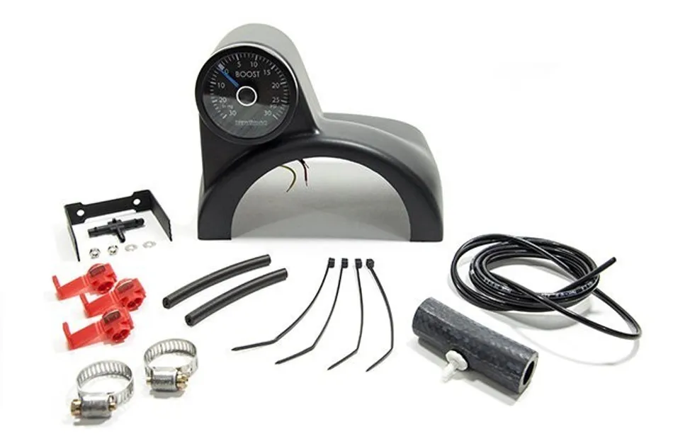 Boost Control Kit 7 Color Mechanical 0-30PSI 52mm Gauge, RED Boost Tee MBC