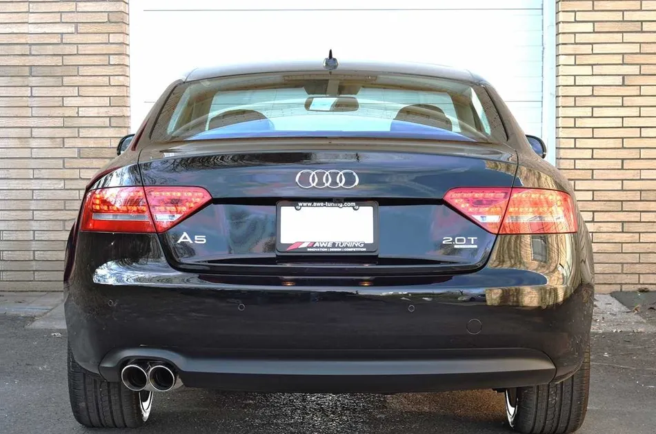 AWE Tuning Touring Edition Single Outlet Exhaust - Diamond Black Tips For A5 2.0T