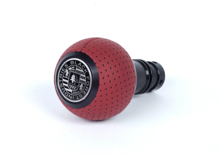 BFI Heavy Weight Shift Knob SCHWARZ Magma Red Air Leather GS2SM