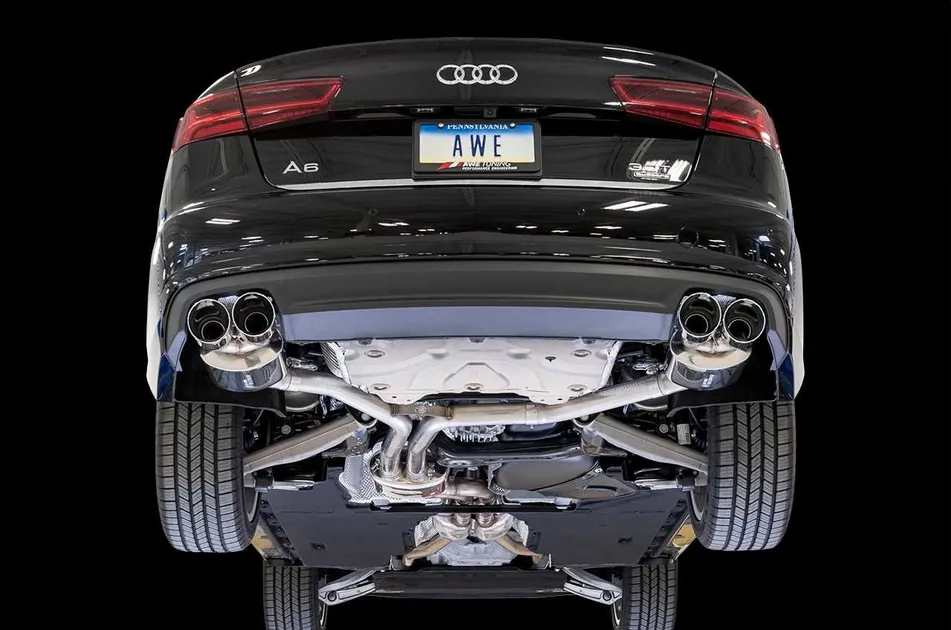 AWE Tuning Touring Edition Exhaust for 8R Q5 3.0T Dual Outlet, Chrome Silver Tips (3015-32050) main image 1