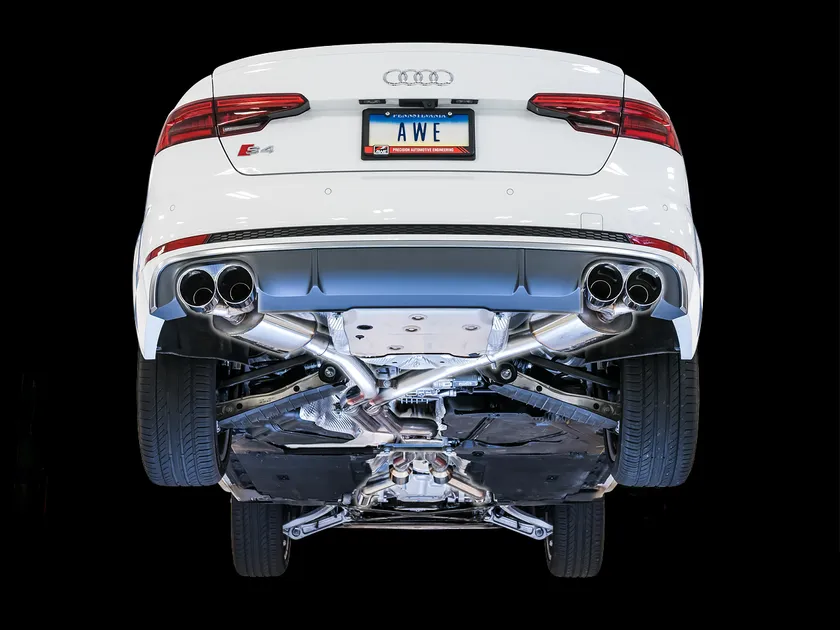 AWE Touring Edition Exhaust for Audi B9 S4 - Diamond Black 102mm Tips