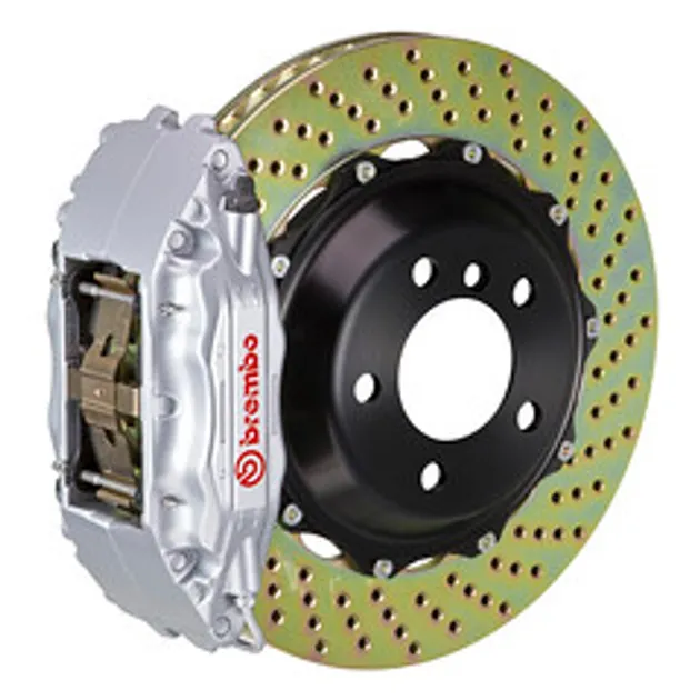 Brembo VW Front GT BBK 4 Piston Cast 2PC 355x32 2PC Rotor Drilled-Silver - 1B1.8043A3