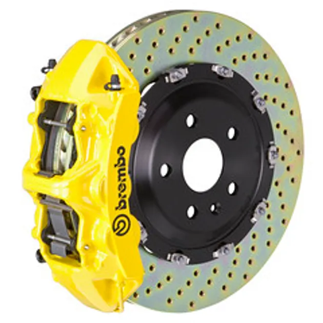 Brembo BMW Front GT BBK 6 Piston Cast 380x34 2PC Rotor Drilled- Yellow - 1N1.9045A5