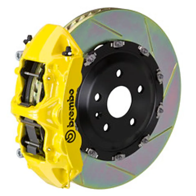 Brembo Audi Frnt GT BBK 6 Pist Cast 380x34 2PC Rotor Slotted Type1-Yellow- 1N2.9041A5