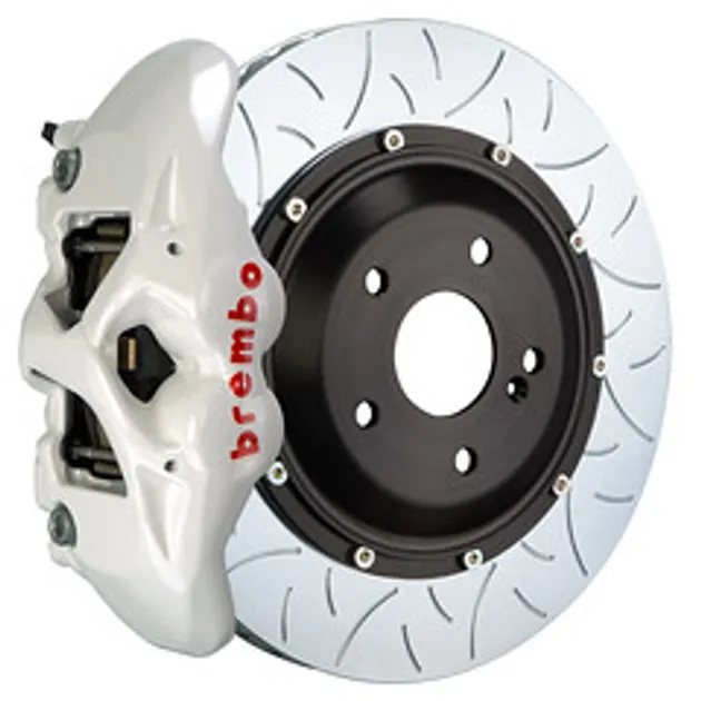 Brembo BMW Rear GT BBK 4 Pist Cast 380x28 2PC Rotor Slotted Type3-White-2S3.9013A6