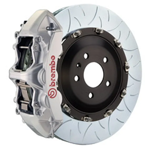 Brembo BMW Frnt GT BBK 6 Pist Cast 380x34 2PC Rotor Slotted Type-3-Silver- 1N3.9020A3