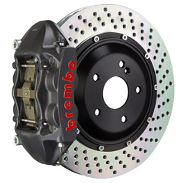 Brembo BMW Rear GTS BBK 4 Pist Cast 380x28 2PC Rotor Drilled-Black Hard-2P1.9039AS
