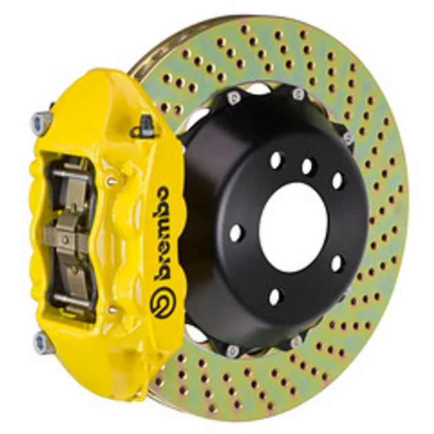 Brembo BMW Rear GT BBK 4 Piston Cast 345x28 2PC Rotor Drilled-Yellow - 2P1.8048A5