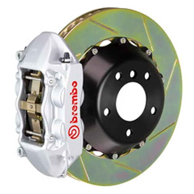 Brembo BMW Rear GT BBK 4 Pist Cast 345x28 2PC Rotor Slotted Type1-Silver-2P2.8061A3