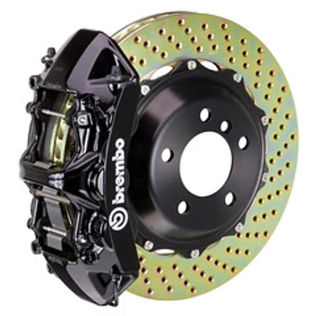 Brembo Audi Rear GT BBK 6 Piston Cast 380x32 2PC Rotor Drilled-Black - 2M1.9005A1