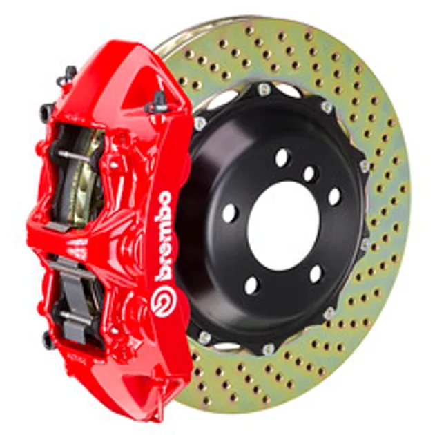 Brembo BMW Front GT BBK 6 Piston Cast 380x32 2PC Rotor Drilled-Red - 1M1.9001A2