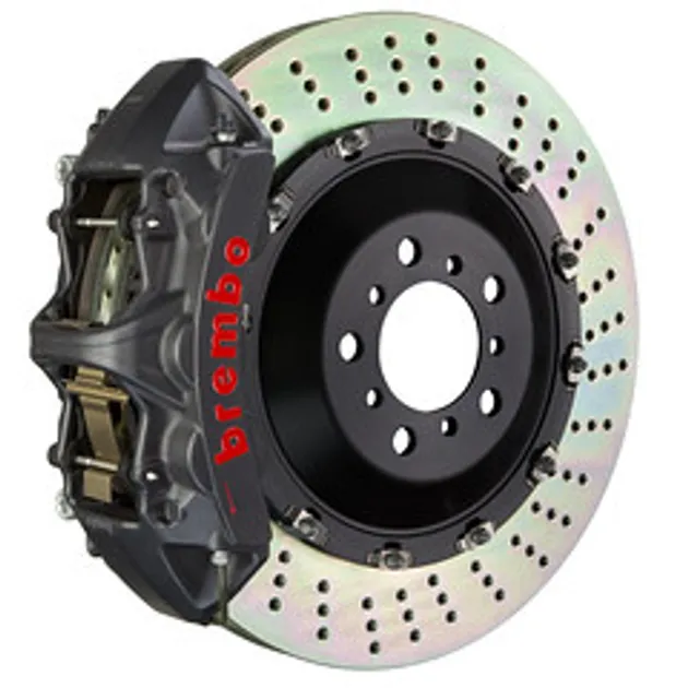 Brembo BMW Front GTS BBK 6 Pist Cast 405x34 2PC Rotor Drilled-Black Hard-1N1.9516AS