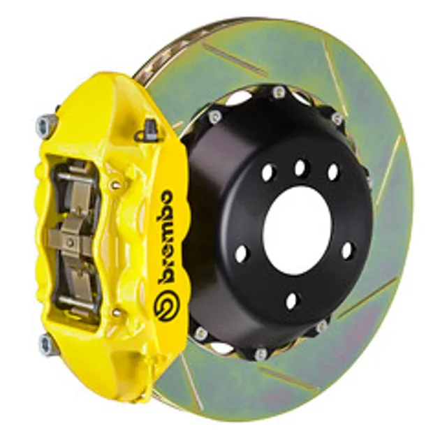 Brembo BMW Rear GT BBK 4 Piston Cast 345x28 2PC Rotor Slot Type1-Yellow - 2P2.8045A5