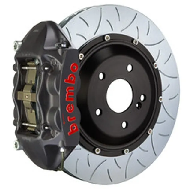 Brembo BMW Rear GTS BBK 4Pist Cast 380x28 2PC Rotor Slotted Type3-BLK HA - 2P3.9010AS
