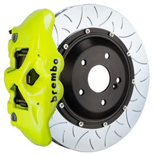 Brembo BMW Rear GT BBK 4Pist Cast 380x28 2PC Rtr Slotted Type3- Yellow - 2S3.9014A7