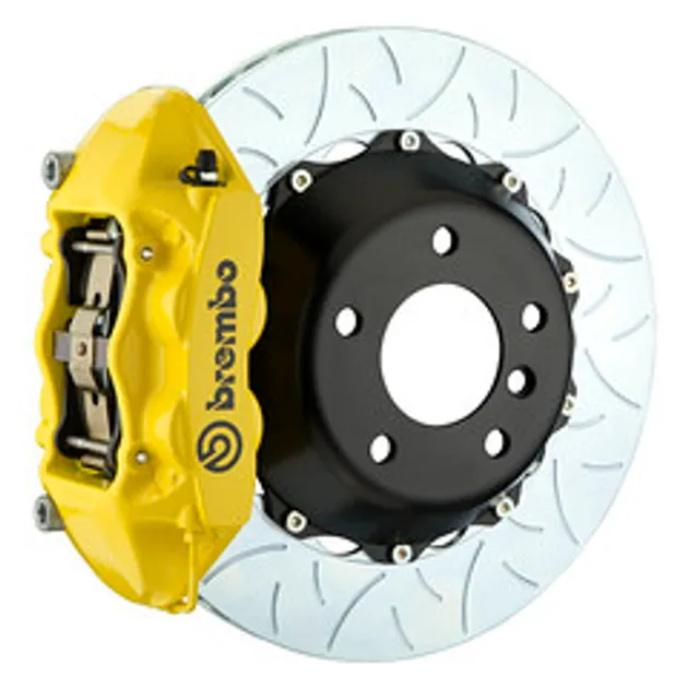 Brembo BMW Rear GT BBK 4 Pist Cast 345x28 2PC Rotor Slotted Type3- Yellow-2P3.8008A5