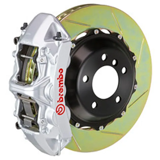 Brembo BMW Front GT BBK 6 Pist Cast 355x32 2PC Rotor Slotted Type1-Silver-1M2.8006A3