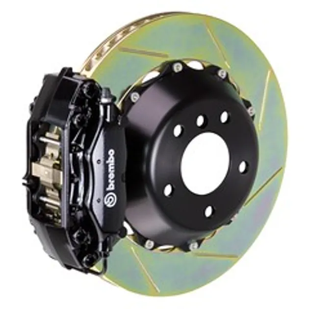 Brembo Mercedes Rr GT BBK 4 Piston Cast 2pc 345x28 2pc Rtr Slot Type1-Black-2C2.8024A