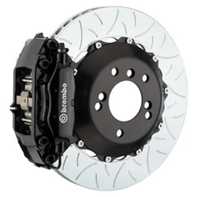 Brembo Mercedes Rr GT BBK 4 Piston Cast 2pc 345x28 2pc Rtr Slot Type3-Black-2C3.8024A