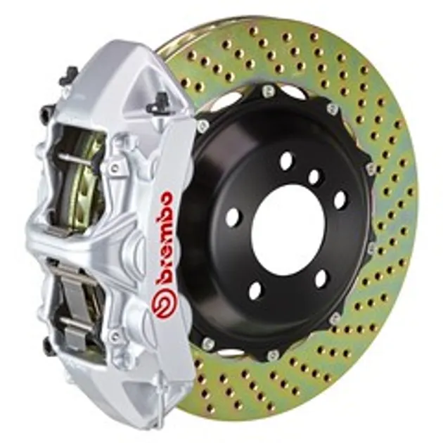 Brembo Porsche Front GT BBK 6 Piston Cast 380x32 2pc Rtr Drilled-Silver - 1M1.9038A3