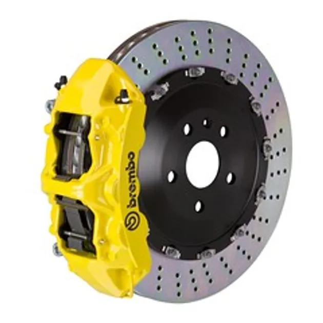 Brembo Mercedes Front GT BBK 6 Piston Cast 405x34 2pc Rtr Drilled- Yellow - 1N1.9521A