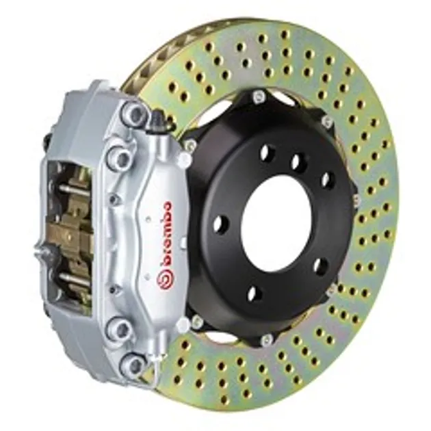 Brembo Mercedes Rr GT BBK 4 Piston Cast 2pc 328x28 2pc Rtr Drilled-Silver-2C1.6010A3