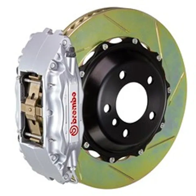 Brembo Mercedes Frnt GT BBK 4Pis Cast 2pc 355x32 2pc Rtr Slot Type1-Silver-1B2.8029A3