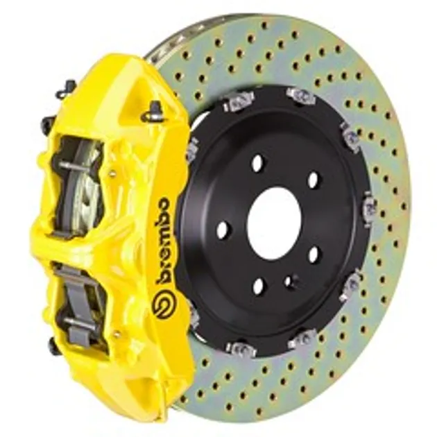 Brembo Mercedes Front GT BBK 6 Piston Cast 380x34 2pc Rtr Drilled-Yellow - 1N1.9019A5