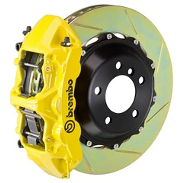 Brembo Mercedes Frnt GT BBK 6 Piston Cast 355x32 2pc Rtr Slot Type1-Yellow-1M2.8022A5