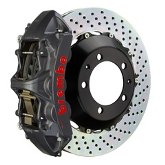 Brembo Mercedes Frnt GTS BBK 6 Piston Cast 355x32 2pc Rtr Drilled-Black HA-1M1.8022AS