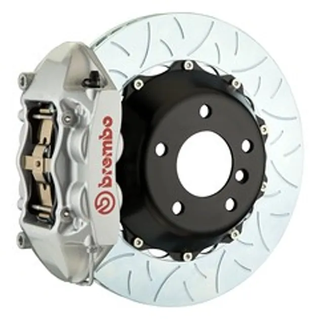Brembo Mercedes Rr GT BBK 4 Piston Cast 345x28 2pc Rtr Slot Type-3-Silver-2P3.8060A3