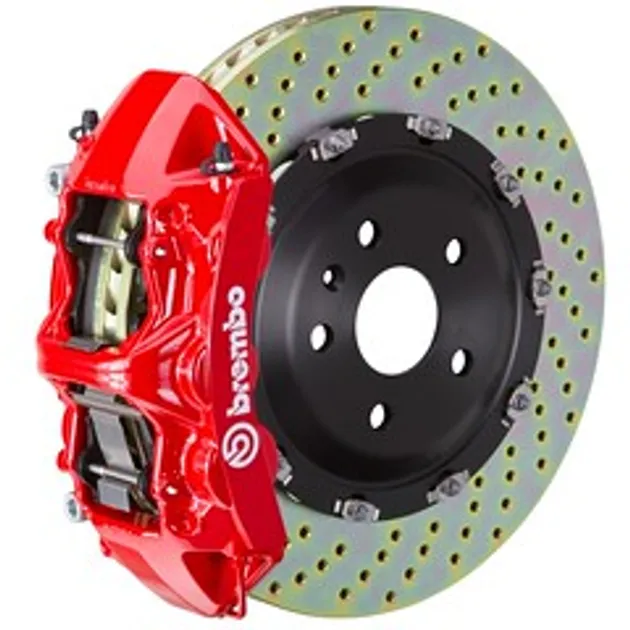 Brembo Mercedes Front GT BBK 6 Piston Cast 380x34 2pc Rtr Drilled-Red - 1N1.9052A2