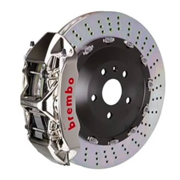 Brembo Porsche Frnt GTR BBK 6 Piston Billet 405x34 2pc Rtr Drilled- Nickel-1N1.9523AR