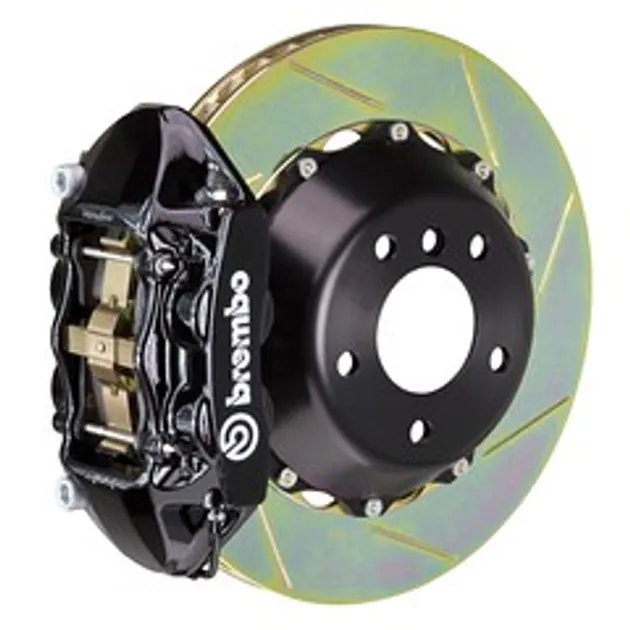 Brembo Porsche Rear GT BBK 4 Piston Cast 380x28 2pc Rtr Slot Type1-Black - 2P2.9024A1