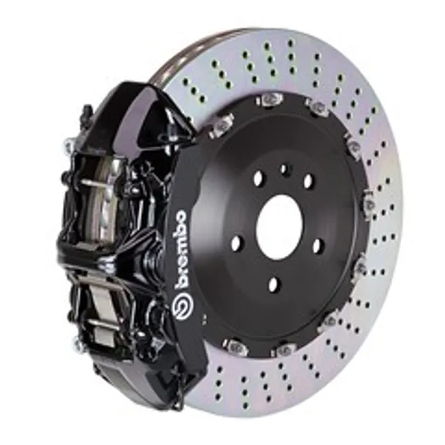 Brembo Porsche Front GT BBK 6 Piston Cast 405x34 2pc Rtr Drilled-Black - 1N1.9534A1