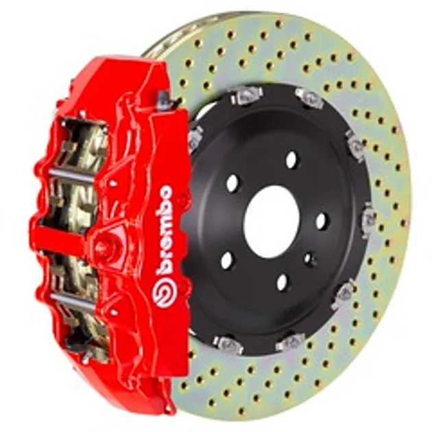 Brembo Mercedes Front GT BBK 8 Piston Cast 380x34 2pc Rtr Drilled-Red - 1G1.9026A2