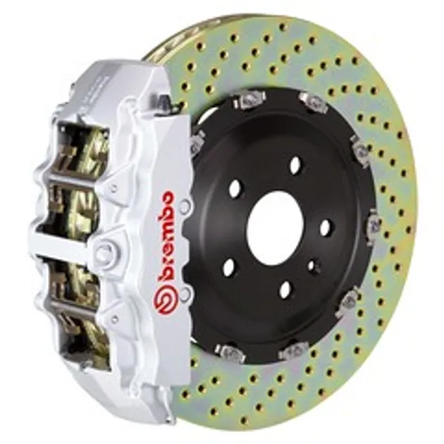 Brembo Mercedes Front GT BBK 8 Piston Cast 380x34 2pc Rtr Drilled-Silver - 1G1.9038A3