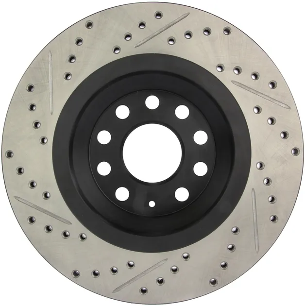StopTech Rear Left Slotted & Drilled Rotor For VW/Audi - 127.33113L