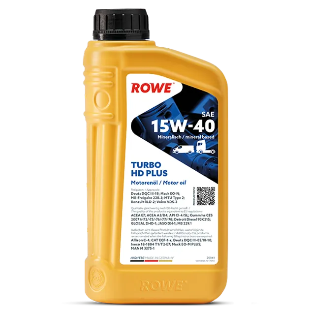 ROWE Hightec Turbo HD SAE 15W-40 PLUS Motor Oil - 20041