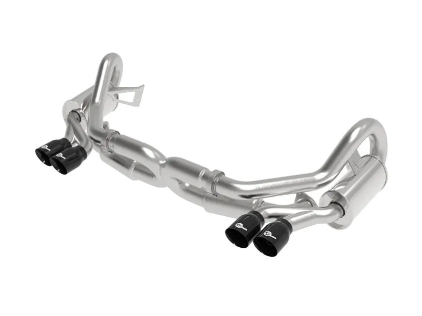 aFe MACH Force-Xp 2-1/2 IN 304 SS Catback w/Black Tips For Porsche - 49-36406-1B