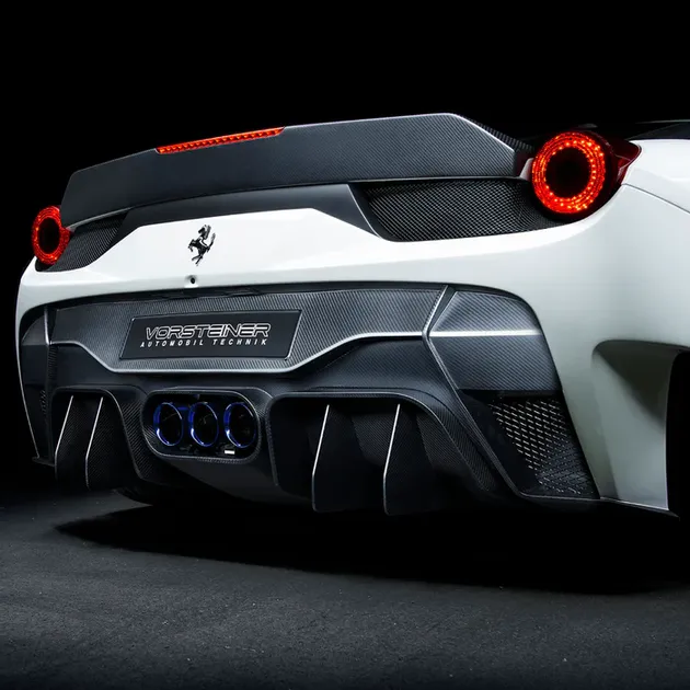 Vorsteiner 458 Italia Carbon Rear Bumper + Diffuser and Exhaust Tip Set