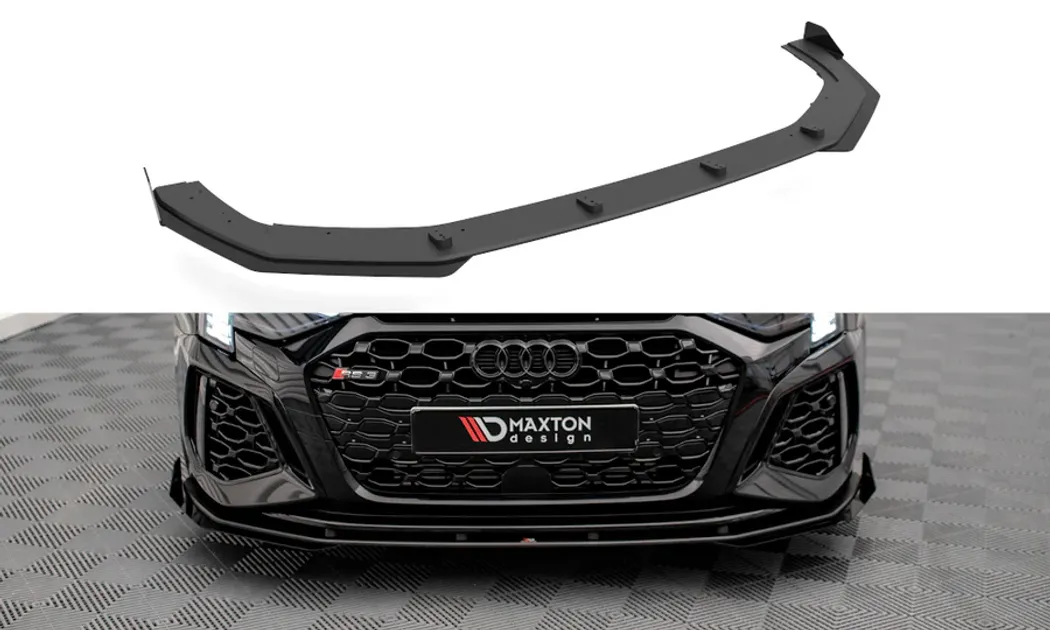 Maxton Design Street Pro Front Splitter V1 + Flaps For 8Y Audi RS3