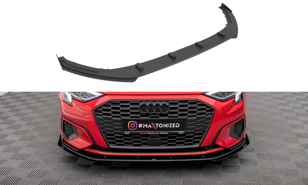 Maxton Design Street Pro Front Splitter + Flaps For 8Y Audi A3