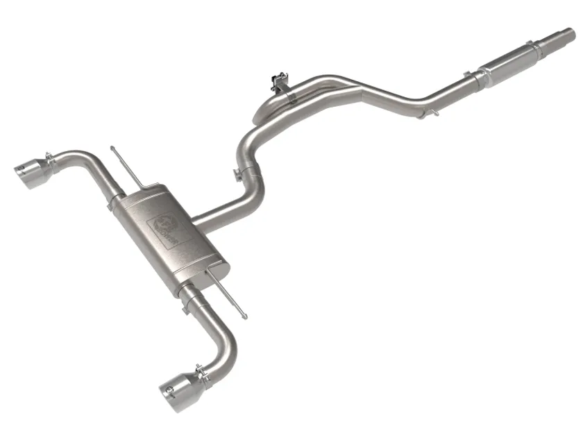 aFe Gemini XV 3 IN to 2-1/2 304 SS Cat-Back W/Cut-Out Polished For VW-49-36451-P