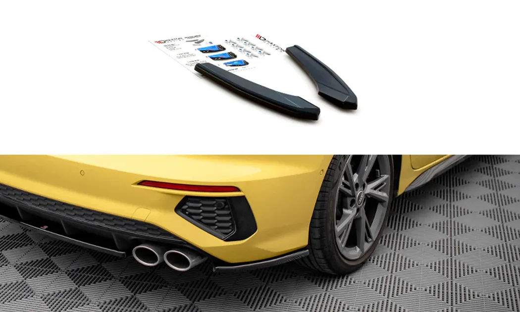 Maxton Design Rear Side Splitters For 8Y Audi S3 - Gloss Black