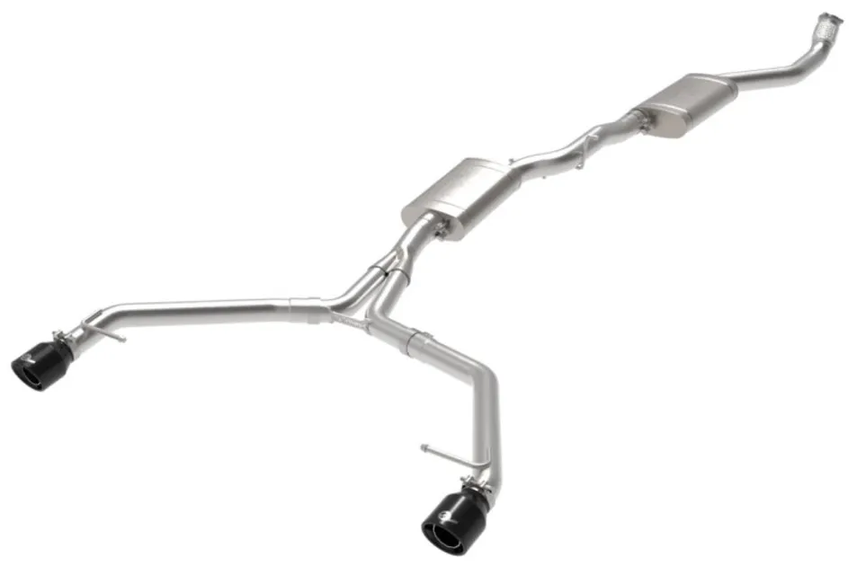 aFe MACH Force-Xp 3 IN to 2-1/2 IN SS Cat-Back w/ Black Tip For Audi - 49-36438-B