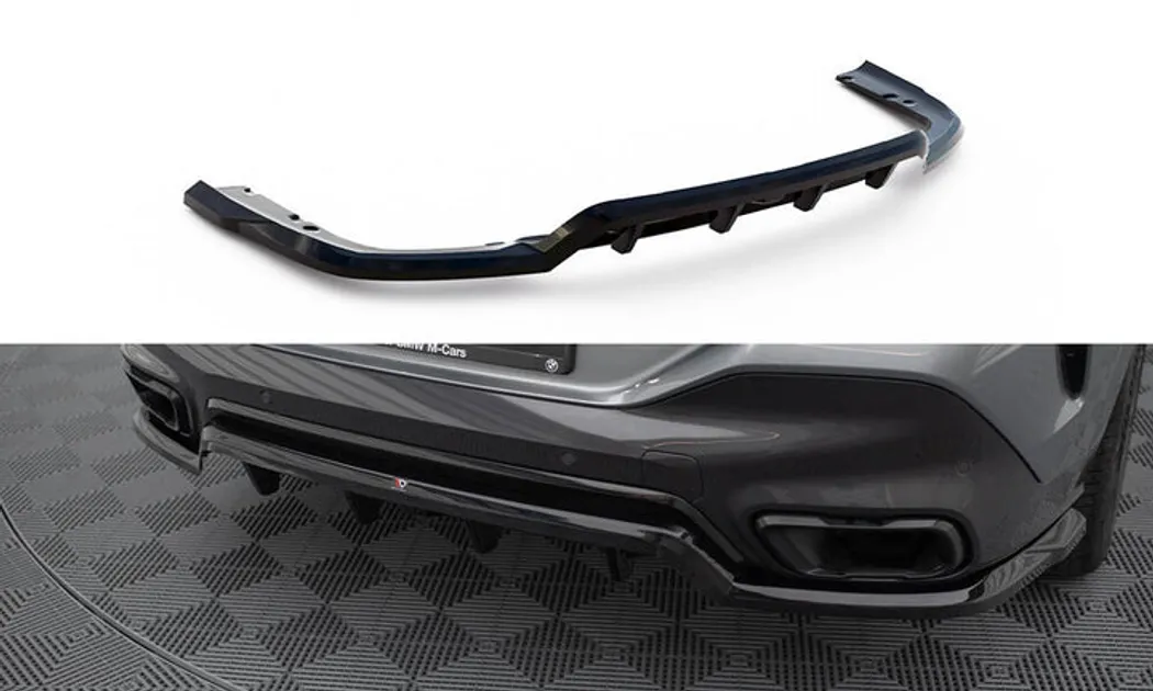 Maxton Design Central Rear Splitter W/Vertical Bars For G06 BMW X6 MPack Facelift –V1